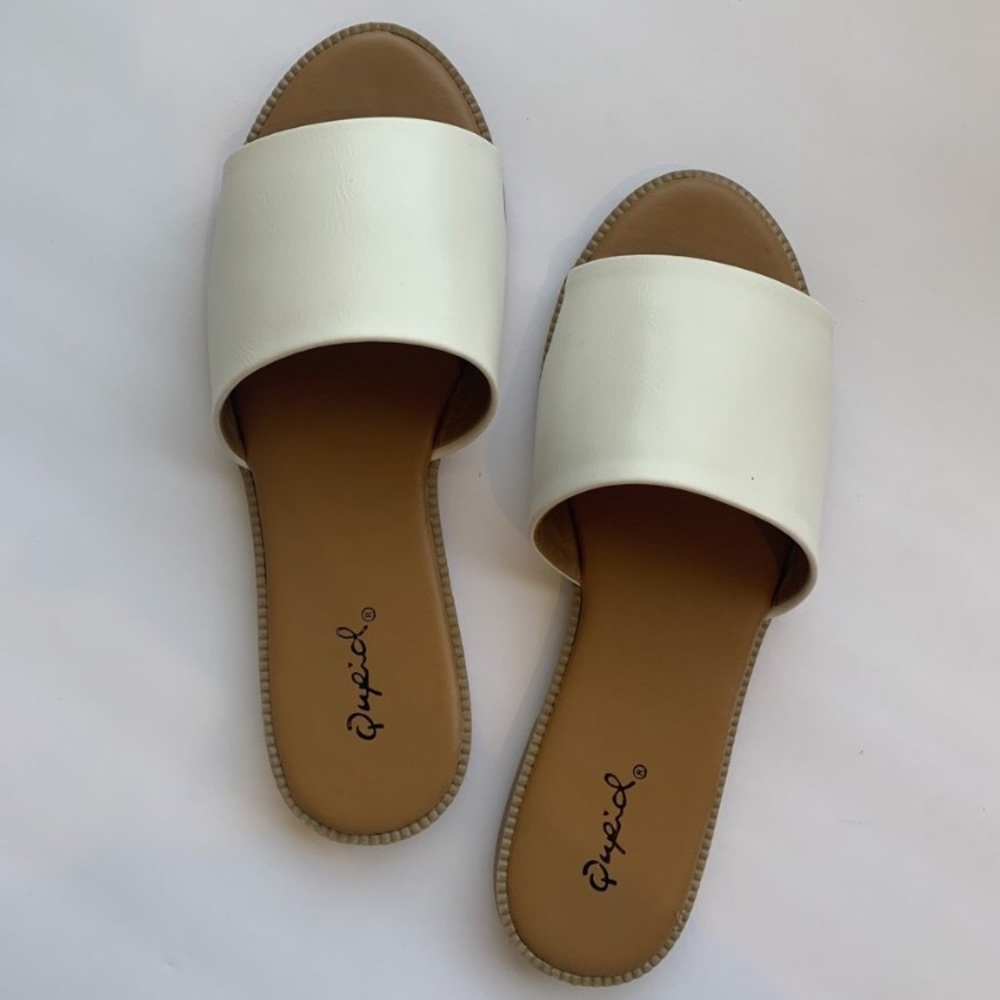 White One Band Slides